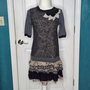 Rene Derhy Parisian Brand Ruffled Dress